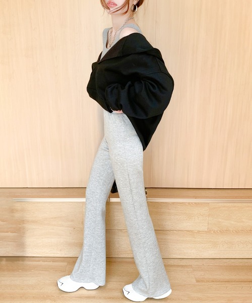by LEGNA（バイレグナ）の「選べる丈 フレアレギパン  ストレッチ もっちり素材（その他パンツ・レディース・杢グレー/ブラック/カーキ・XL-Regular/L-Regular/M-Long/M-Regular/XL-Long/L-Long）」の22枚目の写真