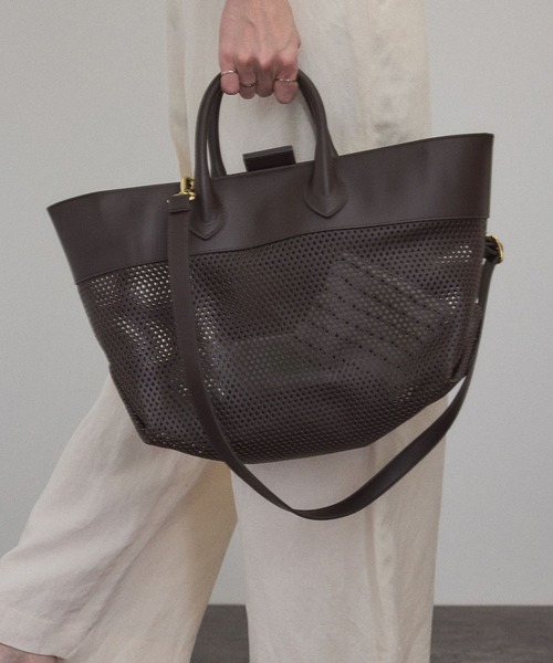 美品 BRENTELLA ブレンテッラ 2ウェイバッグ ダークブラウン