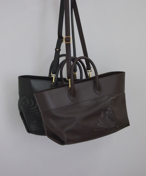 美品 BRENTELLA ブレンテッラ 2ウェイバッグ ダークブラウン