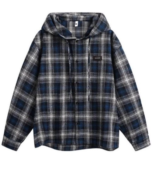 FreeZone(フリーゾーン)の「【新色展開】フーディー ヴィンテージライク チェックシャツ(シャツ/ブラウス・メンズ・ブルー/ブラウン・F)」の17枚目の写真