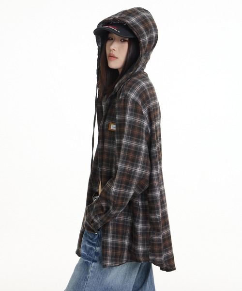 FreeZone(フリーゾーン)の「【新色展開】フーディー ヴィンテージライク チェックシャツ(シャツ/ブラウス・メンズ・ブルー/ブラウン・F)」の21枚目の写真