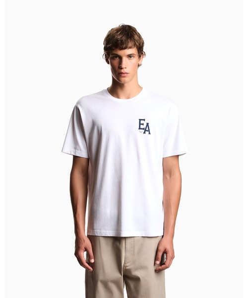 EMPORIO ARMANI(エンポリオアルマーニ)の「【エンポリオ アルマーニ】ASV Eagle Club Tシャツ オーガニックジャージー プリント(Tシャツ/カットソー・メンズ・ブラウン/ミント/ホワイト/ネイビー×ホワイト・LARGE/MEDIUM/SMALL/X-LARGE/X-SMALL/XX-LARGE)」の1枚目の写真