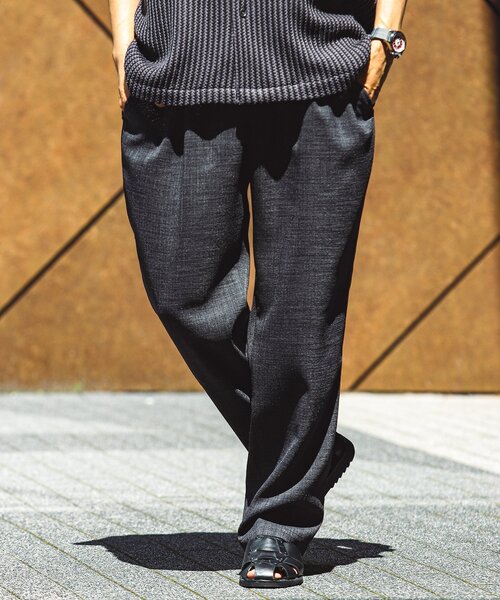 JOURNAL STANDARD relume(ジャーナルスタンダード レリューム)の「TECH CANVAS イージーパンツ(セットアップ着用可)(スラックス・メンズ・ブラック/アイボリー/クリアブルー/ライトグレー・SMALL/MEDIUM/LARGE)」の10枚目の写真