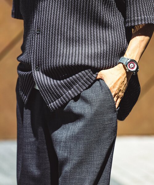 JOURNAL STANDARD relume(ジャーナルスタンダード レリューム)の「TECH CANVAS イージーパンツ(セットアップ着用可)(スラックス・メンズ・ブラック/アイボリー/クリアブルー/ライトグレー・SMALL/MEDIUM/LARGE)」の13枚目の写真