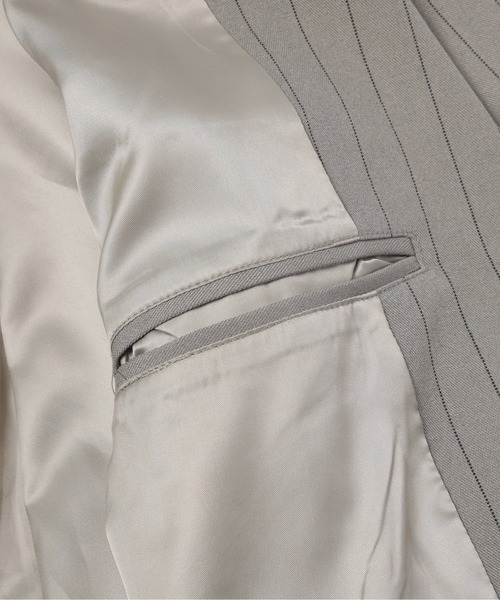 Noen（ノエン）の「ショートリブストライプジャケット（テーラードジャケット・メンズ・ブラック/グレー・MEDIUM/LARGE）」の19枚目の写真