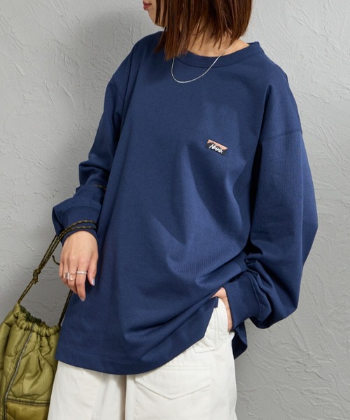 NANGA（ナンガ）の「[NANGA/ナンガ] ワンポイントボックスロゴ ロングスリーブTシャツ（Tシャツ/カットソー・レディース・ホワイト/ピンク/ブラック/ネイビー・M/L/S）」の3枚目の写真