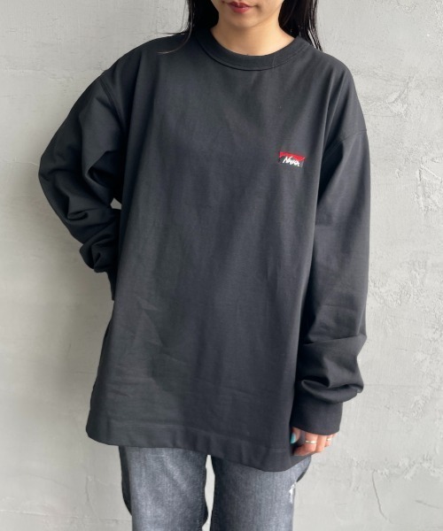 NANGA（ナンガ）の「[NANGA/ナンガ] ワンポイントボックスロゴ ロングスリーブTシャツ（Tシャツ/カットソー・レディース・ホワイト/ピンク/ブラック/ネイビー・M/L/S）」の19枚目の写真