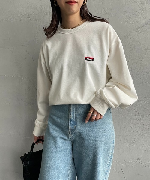 テンダーロイン ナンバーワン ロングスリーブTシャツ NANGA/ナンガ] ワンポイントボックスロゴ ロングスリーブTシャツ