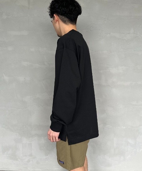 NANGA（ナンガ）の「[NANGA/ナンガ] ワンポイントボックスロゴ ロングスリーブTシャツ（Tシャツ/カットソー・レディース・ホワイト/ピンク/ブラック/ネイビー・M/L/S）」の12枚目の写真