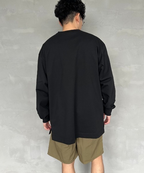 NANGA（ナンガ）の「[NANGA/ナンガ] ワンポイントボックスロゴ ロングスリーブTシャツ（Tシャツ/カットソー・レディース・ホワイト/ピンク/ブラック/ネイビー・M/L/S）」の11枚目の写真