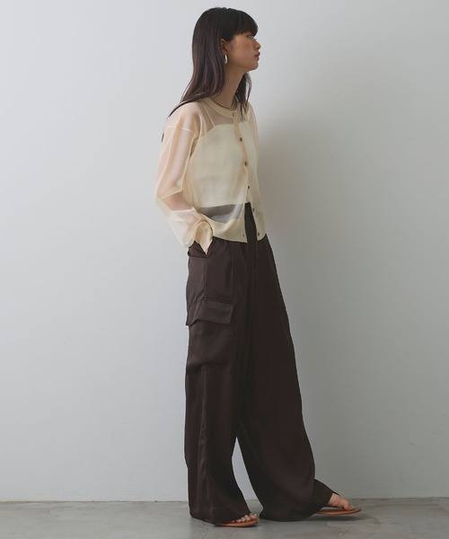 ELLEgirl（エルガール）の「シアーニットカーディガン（カーディガン/ボレロ・レディース・オレンジ/ピンク/アイボリー/ブルー・FREE）」の16枚目の写真