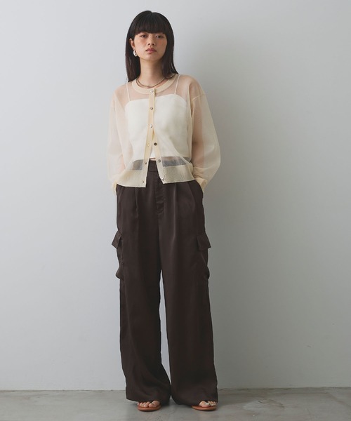 ELLEgirl（エルガール）の「シアーニットカーディガン（カーディガン/ボレロ・レディース・オレンジ/ピンク/アイボリー/ブルー・FREE）」の18枚目の写真