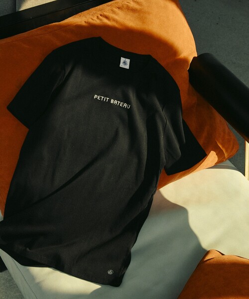 tシャツ PETIT BATEAU × Firsthand/プチバトー 別注ロゴ クルーネックTEE / ワンポイントミニロゴTシャツ レディース PETIT BATEAU/別注ロゴ クルーネックTEE / ワンポイントミニロゴ
