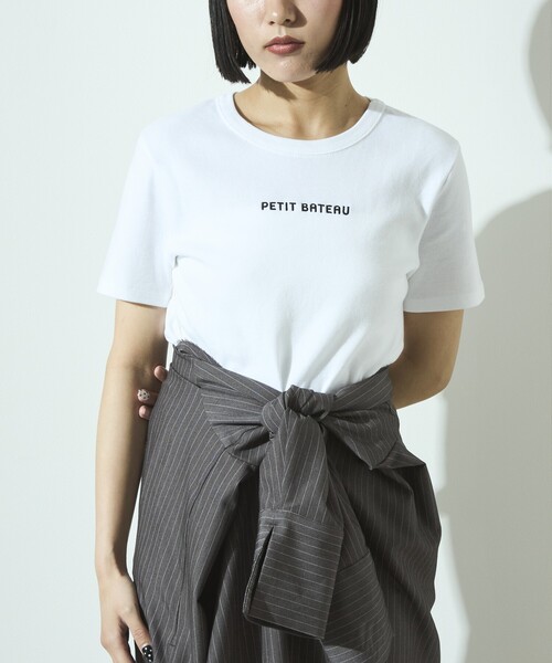 PETIT BATEAU (プチバトー) カットソーIconique en cote unie PETIT BATEAU / プチバトー MC COL ROND TEE A0AKE（Tシャツ