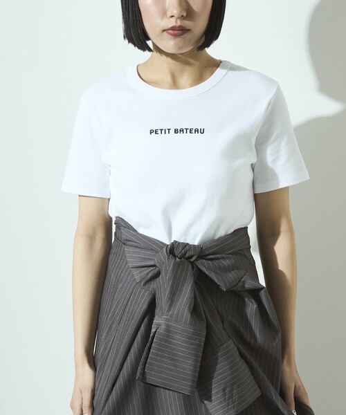 PETIT BATEAU × Firsthand/プチバトー 別注ロゴ クルーネックTEE