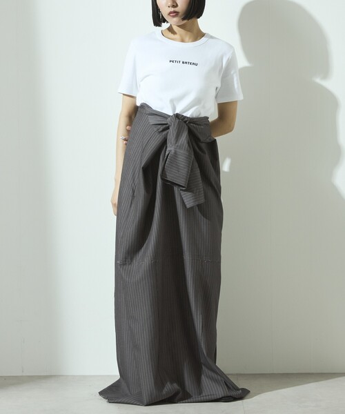 PETIT BATEAU × Firsthand/プチバトー 別注ロゴ クルーネックTEE