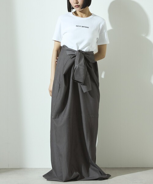 tシャツ PETIT BATEAU × Firsthand/プチバトー 別注ロゴ クルーネックTEE / ワンポイントミニロゴTシャツ レディース PETIT BATEAU/別注ロゴ クルーネックTEE / ワンポイントミニロゴ