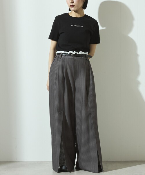 PETIT BATEAU × Firsthand/プチバトー 別注ロゴ クルーネックTEE