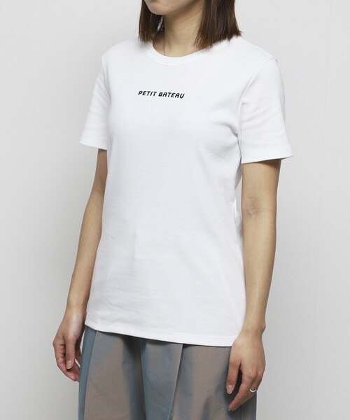 tシャツ PETIT BATEAU × Firsthand/プチバトー 別注ロゴ クルーネックTEE / ワンポイントミニロゴTシャツ レディース PETIT BATEAU/別注ロゴ クルーネックTEE / ワンポイントミニロゴ