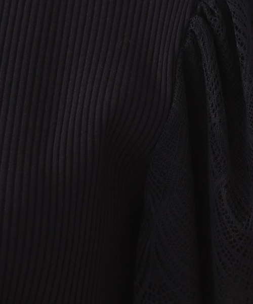 couture brooch（クチュールブローチ）の「【二の腕カバー・通勤】レース袖テレコトップス（Tシャツ/カットソー・レディース・ライトグレー/サックスブルー/オフホワイト/ボルドー/ブラウン系その他/ブラック・36/42/38/40）」の22枚目の写真