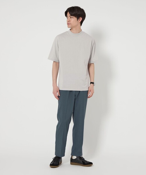 green label relaxing（グリーンレーベルリラクシング）の「【WEB限定】JUST fit デイリー モック 半袖 Ｔシャツ カットソー -吸水速乾・抗菌-（Tシャツ/カットソー・メンズ・ホワイト/ネイビー/ブラック/ライトグレー/モカ/ターコイズブルー系・M/S/L/XL）」の10枚目の写真