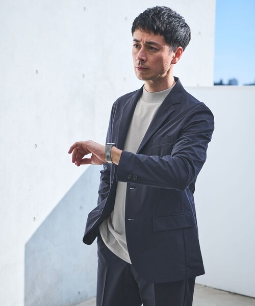 green label relaxing（グリーンレーベルリラクシング）の「【WEB限定】JUST fit デイリー モック 半袖 Ｔシャツ カットソー -吸水速乾・抗菌-（Tシャツ/カットソー・メンズ・ホワイト/ネイビー/ブラック/ライトグレー/モカ/ターコイズブルー系・M/S/L/XL）」の11枚目の写真