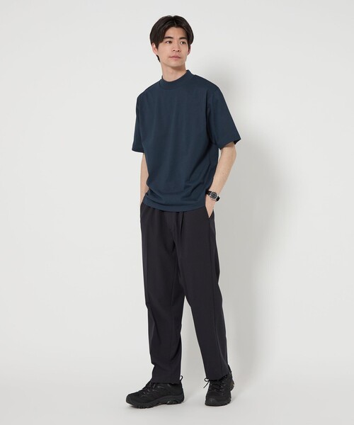 green label relaxing（グリーンレーベルリラクシング）の「【WEB限定】JUST fit デイリー モック 半袖 Ｔシャツ カットソー -吸水速乾・抗菌-（Tシャツ/カットソー・メンズ・ホワイト/ネイビー/ブラック/ライトグレー/モカ/ターコイズブルー系・M/S/L/XL）」の16枚目の写真