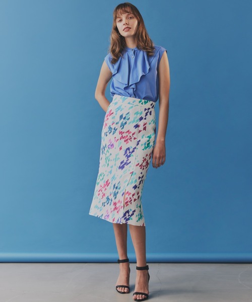 PINKY&DIANNE（ピンキーアンドダイアン）の「◆トリコットラッフルカットソー（Tシャツ/カットソー・レディース・グレー/ブルー/ピンク系その他/ホワイト・38）」の7枚目の写真