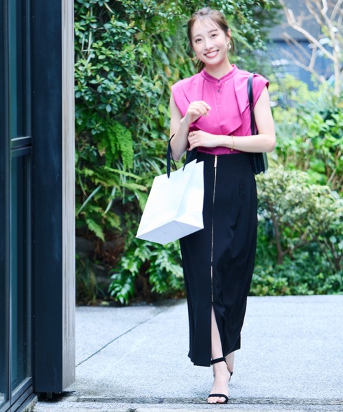 PINKY&DIANNE（ピンキーアンドダイアン）の「◆トリコットラッフルカットソー（Tシャツ/カットソー・レディース・グレー/ブルー/ピンク系その他/ホワイト・38）」の10枚目の写真