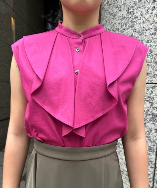 PINKY&DIANNE（ピンキーアンドダイアン）の「◆トリコットラッフルカットソー（Tシャツ/カットソー・レディース・グレー/ブルー/ピンク系その他/ホワイト・38）」の15枚目の写真