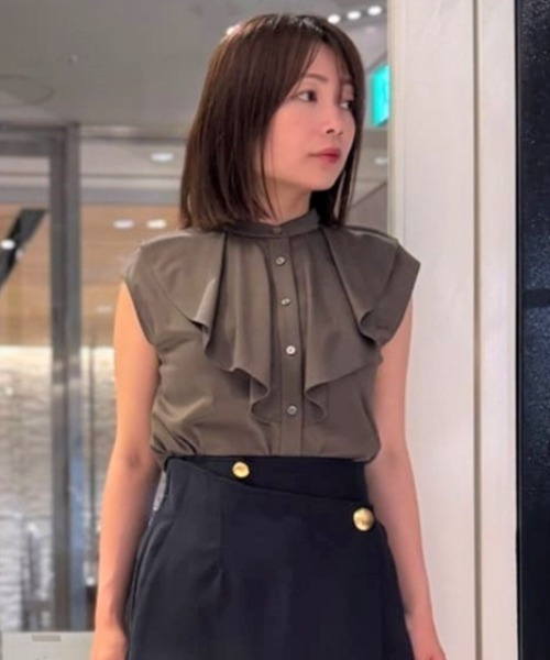 PINKY&DIANNE（ピンキーアンドダイアン）の「◆トリコットラッフルカットソー（Tシャツ/カットソー・レディース・グレー/ブルー/ピンク系その他/ホワイト・38）」の11枚目の写真