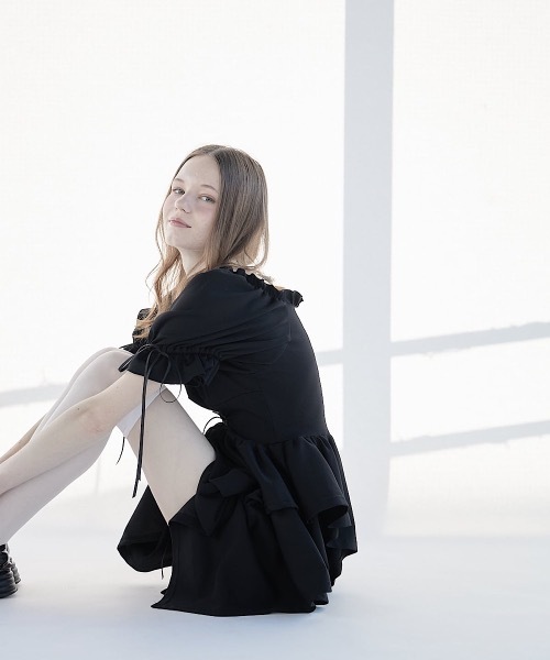 レースアップカットミニワンピース ダーリッチ Darich レースアップカットミニワンピース