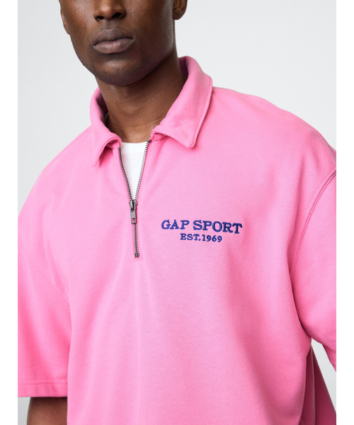 GAP ヴィンテージソフト ハーフジップアップ スウェットシャツ ピンク GAP ヴィンテージソフト ハーフジップアップ スウェットシャツ ピンク