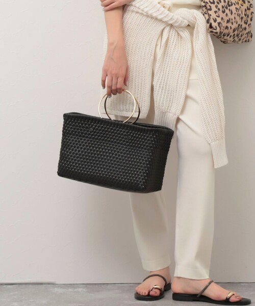 SANRAMI（サンラミ）の「【SANRAMI/サンラミ】【松葉☆別注アイテム】リングハンドルメルカドバッグ（かごバッグ・レディース・ブラック/ブラウン・FREE）」の6枚目の写真