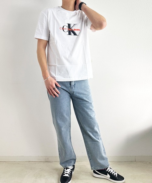 Calvin Klein Jeans（カルヴァンクラインジーンズ）の「Calvin Klein Jeans カルバンクラインジーンズ MONOLOGO SHIFT TEE ショートスリーブロゴTシャツ（Tシャツ/カットソー・メンズ・ブラック/ブルー/ホワイト/ホワイト系その他・M/L/XL/S）」の8枚目の写真