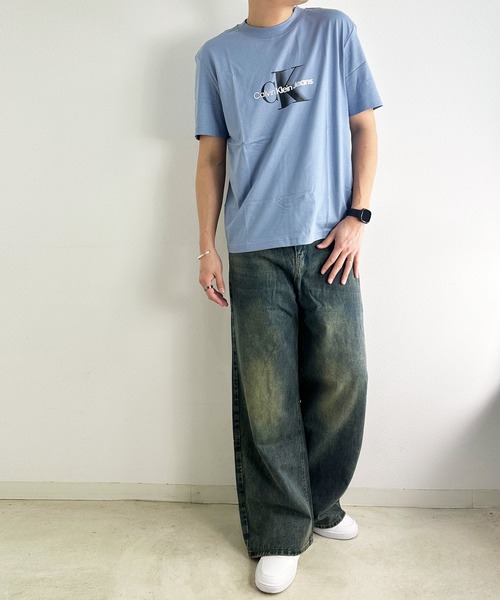 Calvin Klein Jeans（カルヴァンクラインジーンズ）の「Calvin Klein Jeans カルバンクラインジーンズ MONOLOGO SHIFT TEE ショートスリーブロゴTシャツ（Tシャツ/カットソー・メンズ・ブラック/ブルー/ホワイト/ホワイト系その他・M/L/XL/S）」の18枚目の写真