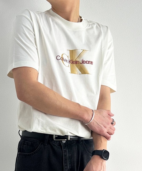 Calvin Klein Jeans（カルヴァンクラインジーンズ）の「Calvin Klein Jeans カルバンクラインジーンズ MONOLOGO SHIFT TEE ショートスリーブロゴTシャツ（Tシャツ/カットソー・メンズ・ブラック/ブルー/ホワイト/ホワイト系その他・M/L/XL/S）」の15枚目の写真
