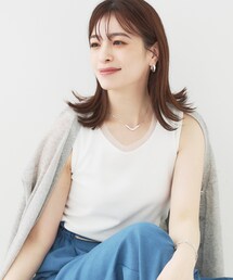 SHOO・LA・RUE | 【洗える/S-LL】シアーネックがこなれ見え リブタンクトップ(Tシャツ/カットソー)