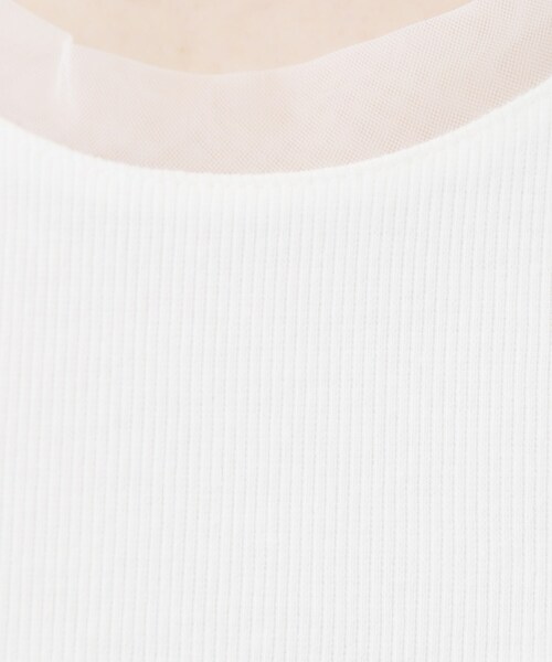 SHOO・LA・RUE(シューラルー)の「【洗える/S-LL】シアーネックがこなれ見え リブタンクトップ(Tシャツ/カットソー・レディース・ホワイト/ブラック/ダークグレー/ライトグリーン・01/02/03/04)」の8枚目の写真