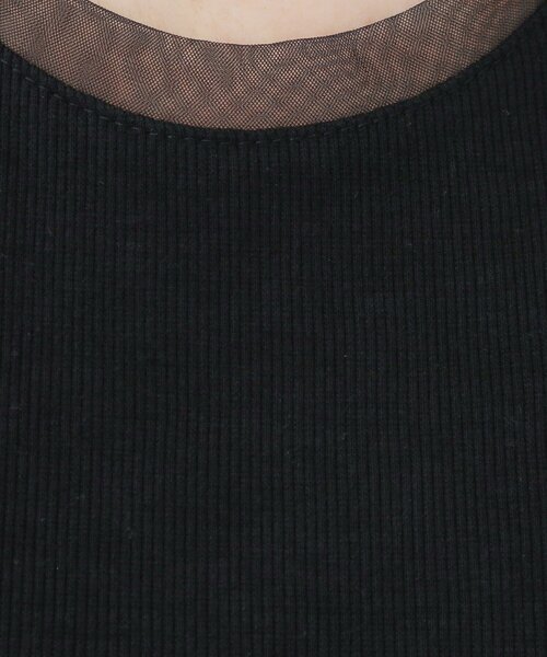 SHOO・LA・RUE(シューラルー)の「【洗える/S-LL】シアーネックがこなれ見え リブタンクトップ(Tシャツ/カットソー・レディース・ホワイト/ブラック/ダークグレー/ライトグリーン・01/02/03/04)」の16枚目の写真