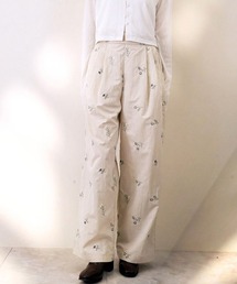 STYLEBLOCK | TNタフタ花柄刺繍タックパンツ(その他パンツ)