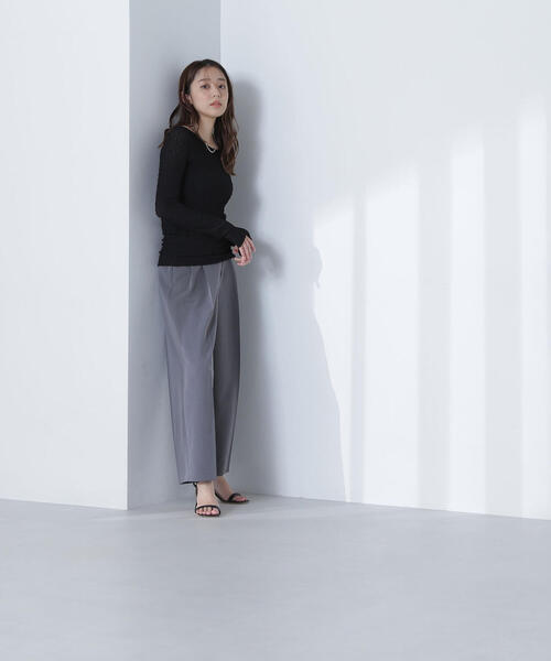 NATURAL BEAUTY BASIC（ナチュラルビューティーベーシック）の「【THINK BEAUTY】【麻亜里さんコラボ】バックシャンレースカットソー（Tシャツ/カットソー・レディース・ホワイト/ブラック/ブルー・FREE）」の7枚目の写真