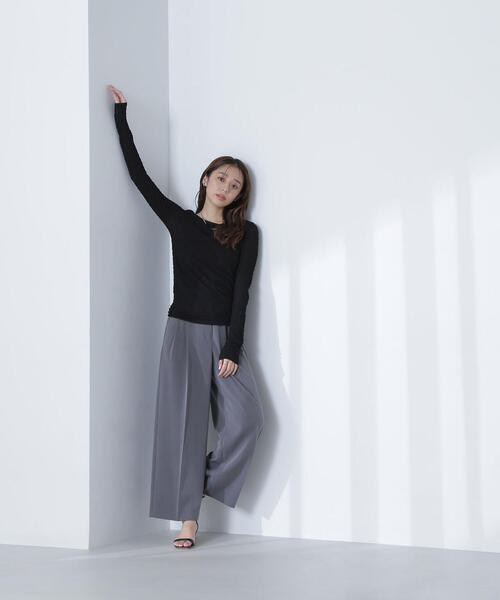 NATURAL BEAUTY BASIC（ナチュラルビューティーベーシック）の「【THINK BEAUTY】【麻亜里さんコラボ】バックシャンレースカットソー（Tシャツ/カットソー・レディース・ホワイト/ブラック/ブルー・FREE）」の9枚目の写真