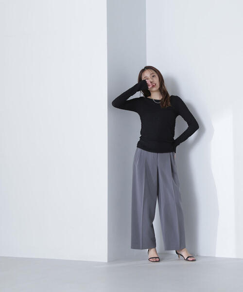 NATURAL BEAUTY BASIC（ナチュラルビューティーベーシック）の「【THINK BEAUTY】【麻亜里さんコラボ】バックシャンレースカットソー（Tシャツ/カットソー・レディース・ホワイト/ブラック/ブルー・FREE）」の11枚目の写真
