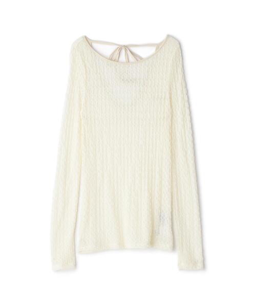 NATURAL BEAUTY BASIC（ナチュラルビューティーベーシック）の「【THINK BEAUTY】【麻亜里さんコラボ】バックシャンレースカットソー（Tシャツ/カットソー・レディース・ホワイト/ブラック/ブルー・FREE）」の13枚目の写真