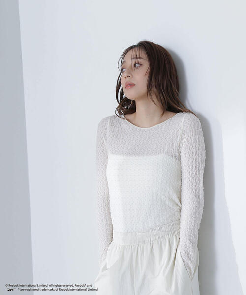 NATURAL BEAUTY BASIC（ナチュラルビューティーベーシック）の「【THINK BEAUTY】【麻亜里さんコラボ】バックシャンレースカットソー（Tシャツ/カットソー・レディース・ホワイト/ブラック/ブルー・FREE）」の17枚目の写真