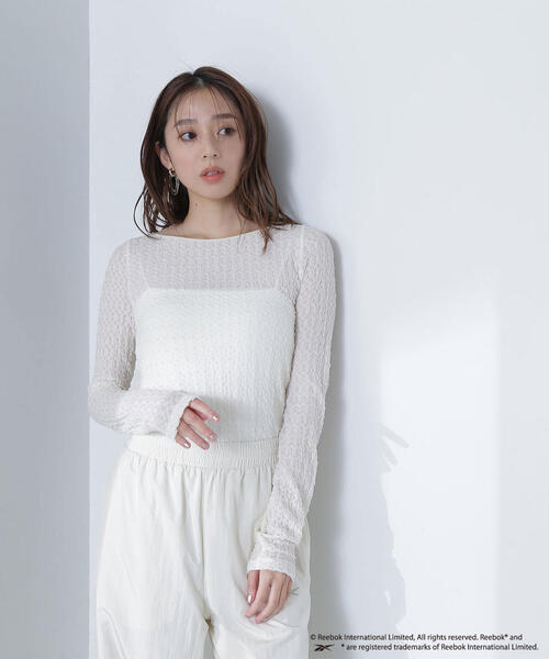 NATURAL BEAUTY BASIC（ナチュラルビューティーベーシック）の「【THINK BEAUTY】【麻亜里さんコラボ】バックシャンレースカットソー（Tシャツ/カットソー・レディース・ホワイト/ブラック/ブルー・FREE）」の21枚目の写真
