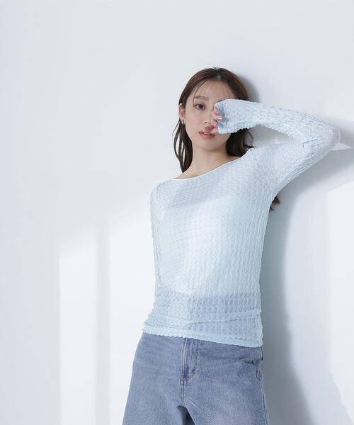 NATURAL BEAUTY BASIC(ナチュラルビューティーベーシック)の「【THINK BEAUTY】バックシャンレースカットソー(Tシャツ/カットソー・レディース・ホワイト/ブラック/ブルー・FREE)」の16枚目の写真