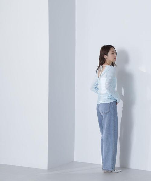 NATURAL BEAUTY BASIC(ナチュラルビューティーベーシック)の「【THINK BEAUTY】バックシャンレースカットソー(Tシャツ/カットソー・レディース・ホワイト/ブラック/ブルー・FREE)」の17枚目の写真