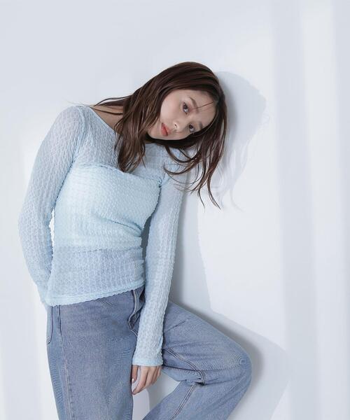 NATURAL BEAUTY BASIC(ナチュラルビューティーベーシック)の「【THINK BEAUTY】バックシャンレースカットソー(Tシャツ/カットソー・レディース・ホワイト/ブラック/ブルー・FREE)」の18枚目の写真
